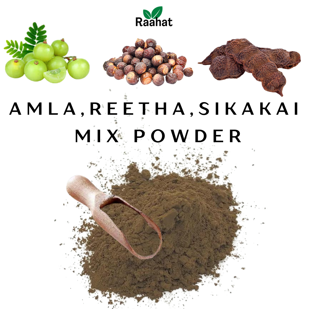 Amla Reetha Shikakai Powder – Ultimate Herbal Blend for Hair Health and Shine